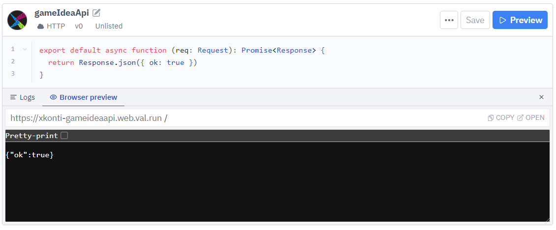 The newly created Val